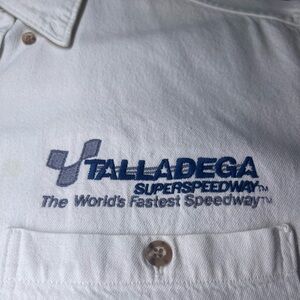 Vintage Talladega Speedway Button Down Shirt Medium Nascar Cotton Embroidered